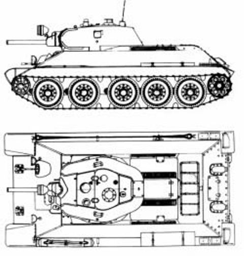 Танк t34 чертеж